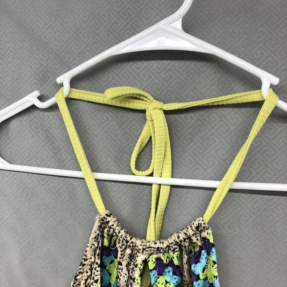 New Without Tags Rue 21 Yellow Tan Purple Halter Knee Length Dress Size M Women - Picture 2 of 13